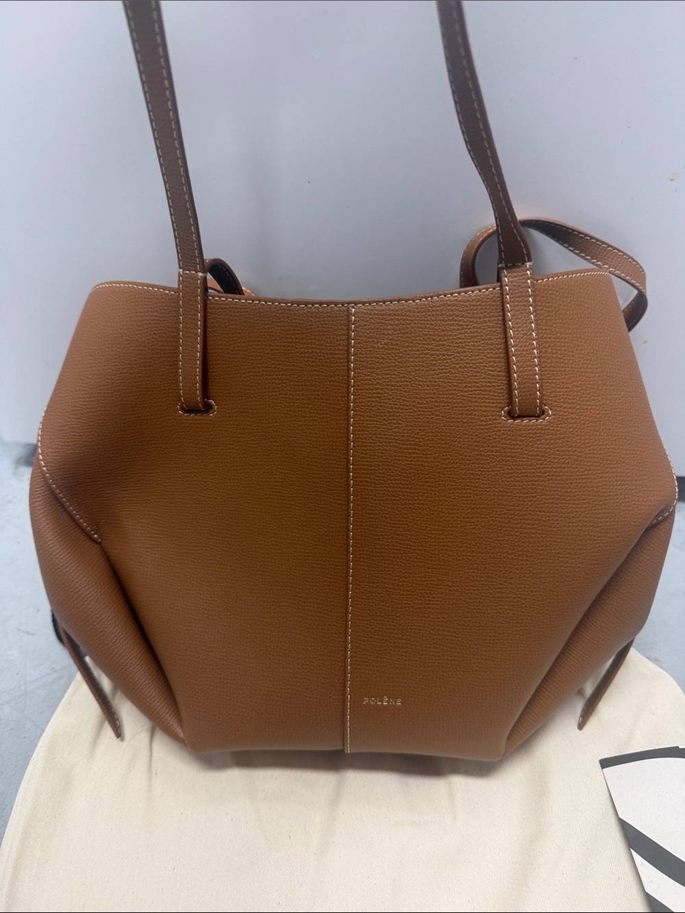 POLENE BRAND NEW - Authentic - Brown Leather Tote Bag - Everyday Carry MINI - Picture 4 of 5
